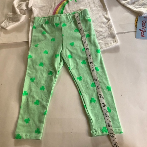 Cat & Jack Baby Girl Shamrock Rainbow Ruffle Long sleeves Pants Two Pc Set 18M - Picture 9 of 9
